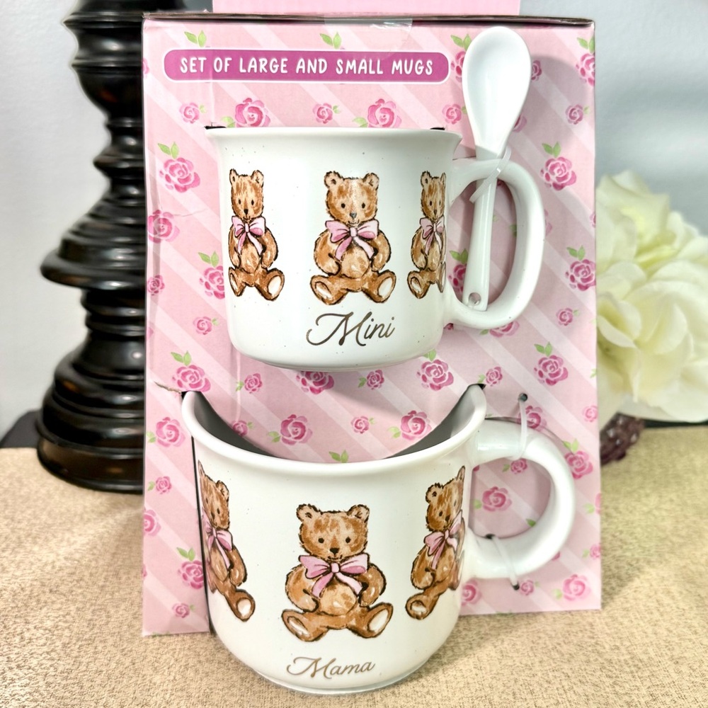 NWT Mama/ Mini Teddy Bear 🧸 Ceramic Mug Set